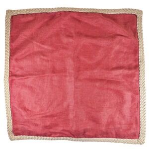 Pottery Barn Burnt Orange‎ Linen Jute Trim Pillow Cover 20"x20" Rustic Farmhouse